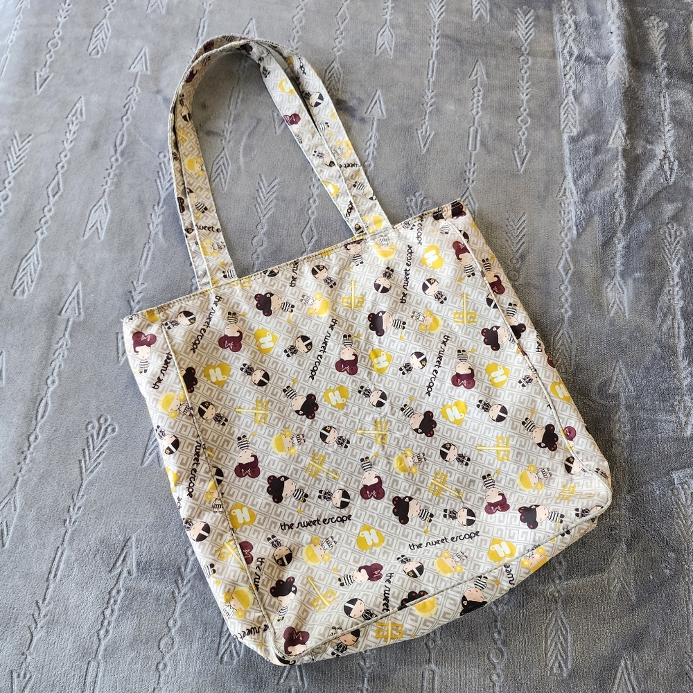 Harajuku Lovers grey cute pattern medium tote nylon cartoon art